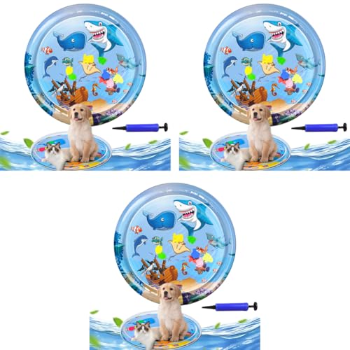Qpets® Cat Water Bed Mat Summer Cooling Pet Bed with Air Pump Anti-Scratch Thicken PVC Built-in Fish Ornaments for Interactive Toy Play for Indoor Outdoor Repair Subsidy 3 PCS Qpets® Cat Water Bed Mat Summer Cooling Pet Bed with Air Pump Anti-Scratch Thicken PVC Built-in Fish Ornaments for Interactive Toy Play for Indoor Outdoor Repair Subsidy 3 PCS